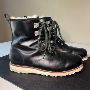 Black UGG Genuine Sheepskin Leather Men's Boots